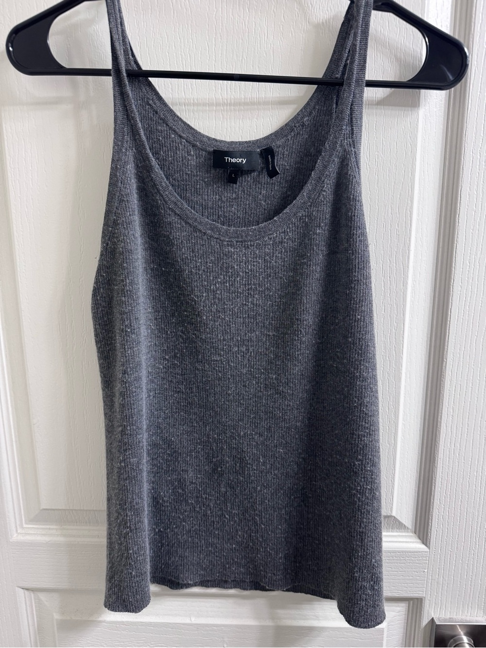 Theory Charcoal Ribbed Tank Top
